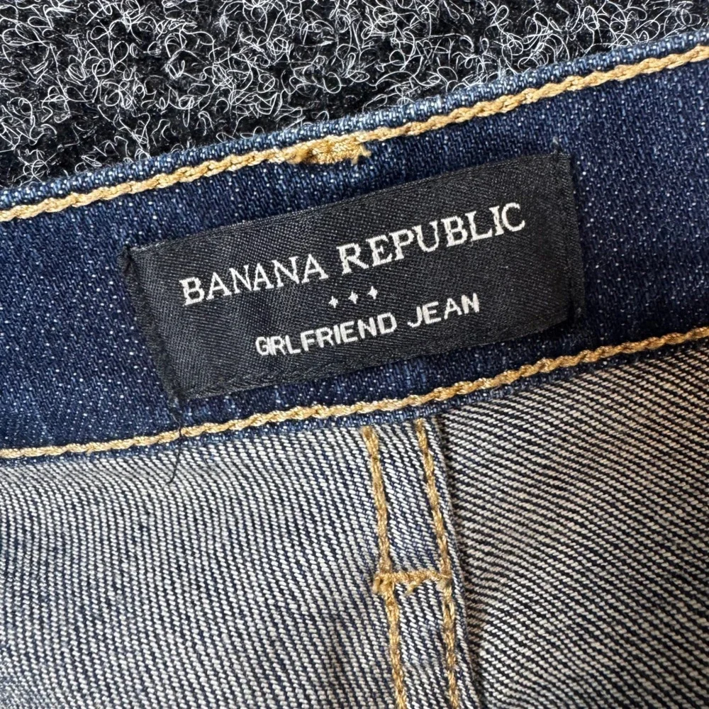 Banana Republic Girlfriend Jeans Dark Wash Slim Straight Denim Womens Size 31x27